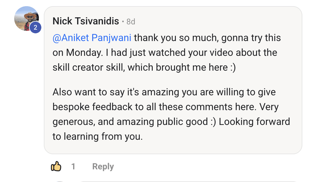 Nick Tsivanidis testimonial